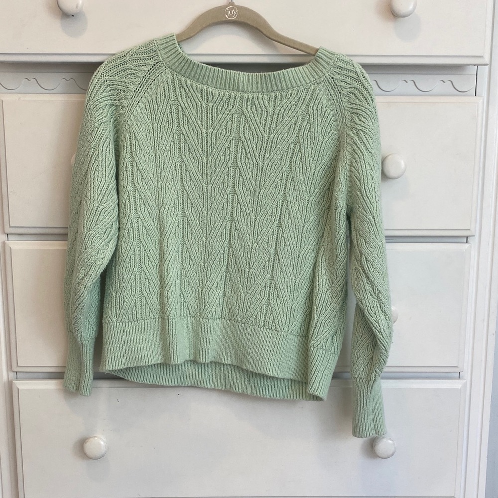 NWOT Old Navy Light Green Textured Knit Sweater